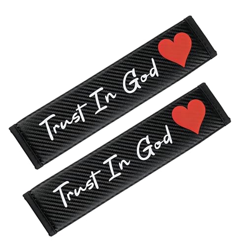 Seat Belt Strap Cover Pad, Interior Car Accessories Decor, for Auto Car Truck Pickup 2026, Carbon Fiber Leather, Shoulder Neck Cushion Protector, Black, 2 PCS (TrustinGod) - color: TursttinGod