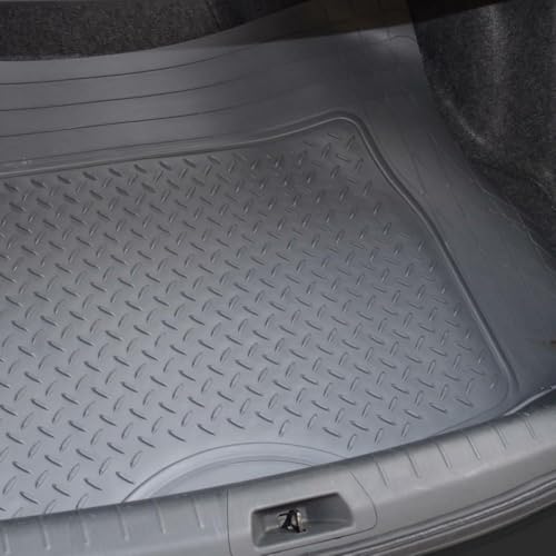 Black Rubber Trunk Mat Fits Cars Universal Trim To Liner 43.2" X 53.7" Inches-Size MT-785-BK