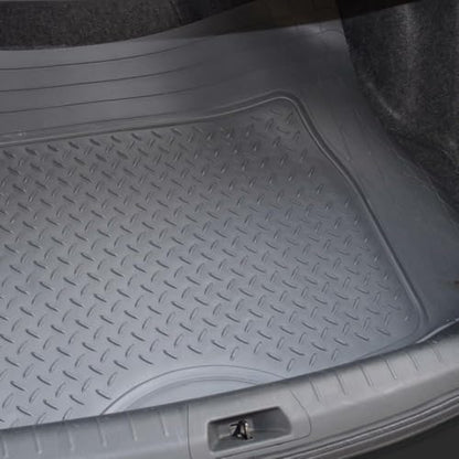 Black Rubber Trunk Mat Fits Cars Universal Trim To Liner 43.2" X 53.7" Inches-Size MT-785-BK