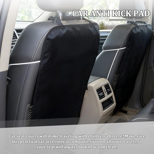 Car Kick Mat Back Seat Protector, Stain-Resistant Backseat Protector Cover to Protect from Dirt Scratches, Automotive Interior Seat Back Kick Pad for Kid, Universal for Vehicles