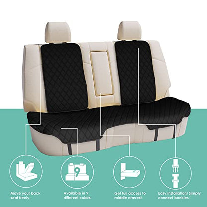 FH Group Car Seat Cushion Neosupreme Automotive Seat Cushions - Universal Fit, Rear Car Seat Cushion, Car Seat Cushions With Non-slip Silicone Backing for SUV, Sedan, Van Rear Set Black - color: Black, style: Rear Bench