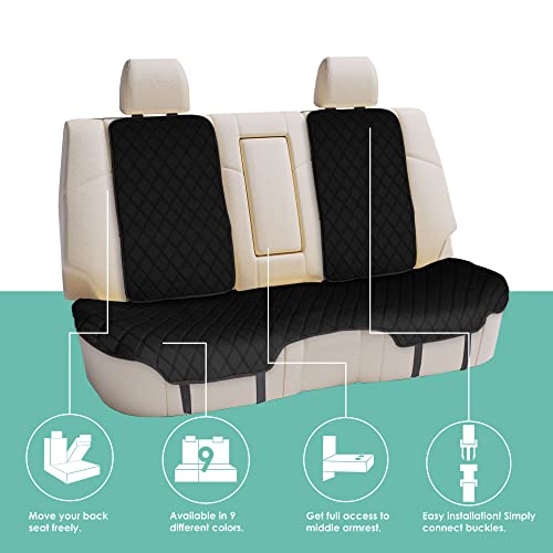 FH Group Car Seat Cushion Neosupreme Automotive Seat Cushions - Universal Fit, Rear Car Seat Cushion, Car Seat Cushions With Non-slip Silicone Backing for SUV, Sedan, Van Rear Set Black - color: Black, style: Rear Bench