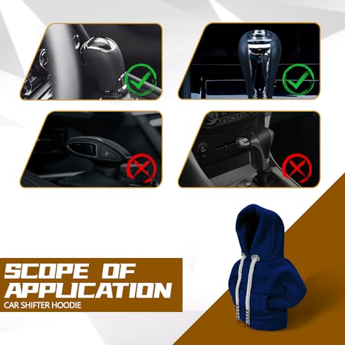 Gear Shift Hoodie, Gear Shift Cover, Funny Car Gear Shift Cover, Automotive Interior Cute Gadgets, Automotive Interior Accessories and Decoration (Blue)