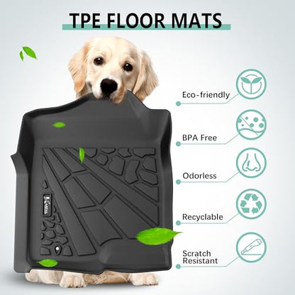 KARPAL Floor Mats for 1999-2007 Chevy Silverado/GMC Sierra 1500/2500/3500 Crew Cab / 2000-2006 Chevy Suburban/Cadillac Escalade/GMC Yukon XL, All-Weather TPE Custom Fit Floor Liners Car Accessories - style: 1999-2007 | For Chevy Silverado Crew Cab| 1st &
