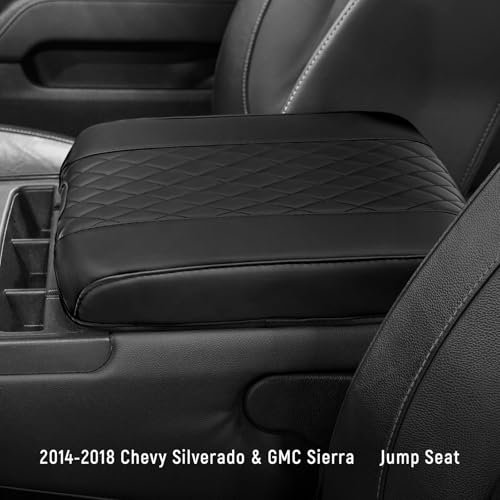 ZZEQYG Center Console Cover for Chevy Silverado/GMC Sierra 2014-2018, Tahoe & Suburban & Yukon 2015-2020, Car Armrest Cover Accessories(Fits Jump Seat Console Only) - color: For Silverado/Sierra 2014-2018(Jump Seat)