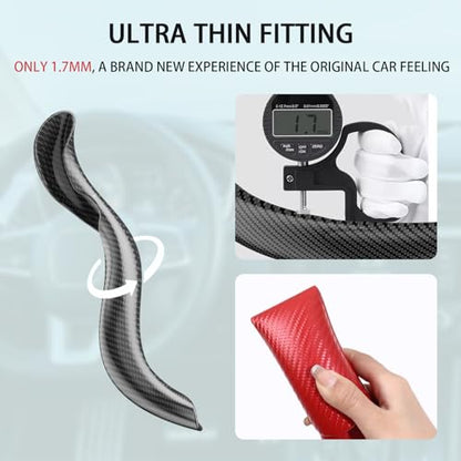 FOAN Steering Wheel Covers, 3PCs Carbon Fiber Anti-Skid Clip on Car Steering Wheel Cover Protector Universal for Most Car, White - color: WHITE