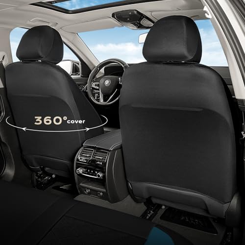 Coverado Car Seat Covers, Seat Covers Full Set, 5 Seats Automotive Seat Cover, Mesh Breathable Seat Protectors, Universal Fit for Most Cars - color: Black_Blue, size: FullSet