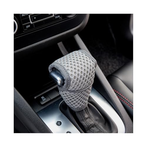 Car Gear Shift Knob Cover, Breathable Automotive Shift Knob Gear Handle Stick Protector Cover, Anti-Slip Anti-Scratch Auto Stick Shift Cover, Universal Car Accessories (Gray, Regular) - color: Gray, size: Regular