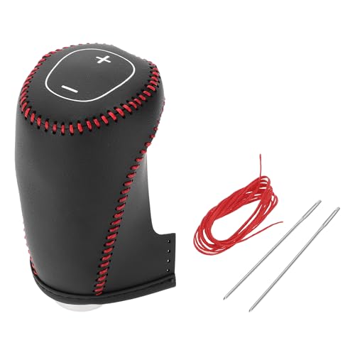 Gear Shift Knob Cover for Chevrolet Cruze 2017-2019 Anti-Slip Black Red Stick Shifting Handle Protector Faux Leather 1 Pc