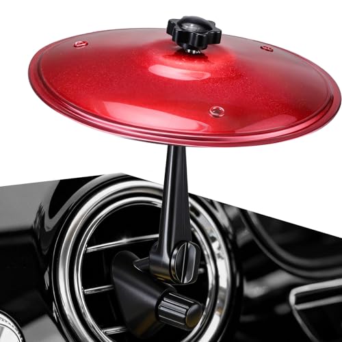 Facmogu Car Crash Cymbal Air Vent, Mini Drum Crash Cymbal for Car, Crisp Metallic Sound Make Driving More Fun for Music Lover, Compact Car Accessory Fit for Most Vehicles, Easy To Installation -Red - color: D-Red