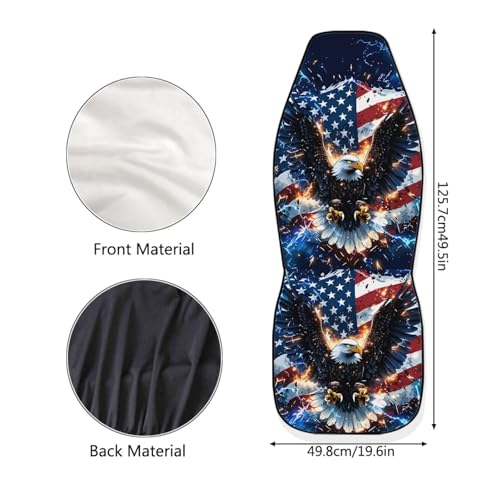 Dreaweet American Eagle Print Car Seat Covers Front Seats Only Universal Patriotic Car Accessories Interior 2 Piece Elastic Breathable Bucket Seat Covers for Most Cars SUV Trucks - color: American Eagle