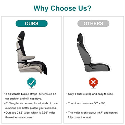 1PC Upgraded Widened Neoprene Car Seat Covers Towel for Dog Kids, Lengthened Waterproof Seat Protector Non-Slip with 3 Buckle Straps and Front Storage Pocket for Van Truck SUV