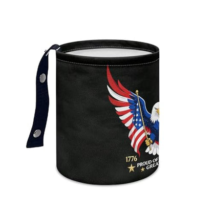 250TH Anniversary of America Flag Eagle Car Front Seat Can Foldable Auto Console Center Back Seat Garbage Container Bag Kitchen Rubbish Bin Fashion Vehicle Organization Basket - color: 250TH Anniversary of America Flag Eagle
