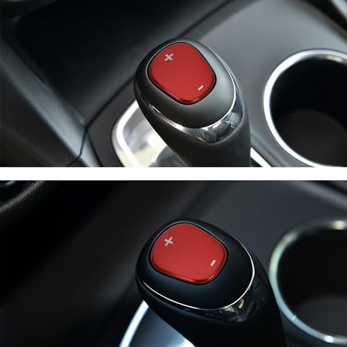 TOMALL Stainless Steel Car Gear Shift Knob Cover Compatible with Chevy Equinox 2018-2020 Shift Panel Trim Gear Lever Cover Trim for Car Interior Center Console Accessories (Red)