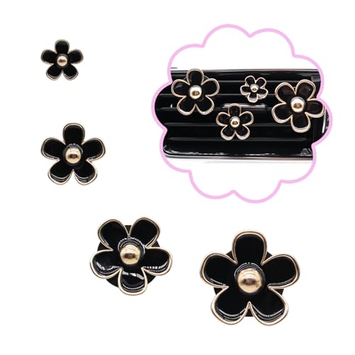 ORIESSE Flowers Air Vent Clips Car Air Freshener,4pcs Black Girly Daisy Flower Car Accessories for Women,Lavender Scent Decorations Refillable Clips On Air Freshener - color: Black