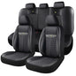 PU Leather Car Seat Covers Full Set – Waterproof seat Cover for Cars，3D Foam Support Automotive seat Covers ，Airbag Compatible, Universal Fit for Cars SUVs Trucks Sedans（Black/Grey）