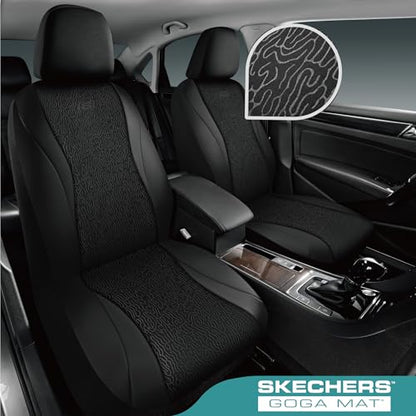 Skechers GOGA Mat Seat Covers,Universal Fit for Most Cars,Trucks,SUVs,Black | GOGA Mat Technology,Waterproof Car Seat Covers Front Seats,Airbag Compatible,Car Seat Covers - color: Black&Black, size: Two Front