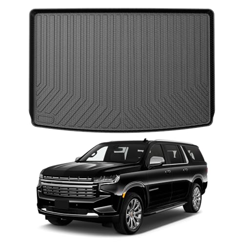 Mixsuper Cargo Liner for Chevrolet Suburban/GMC Yukon XL 2021-2025 2026, All Weather Trunk Liner Rear Cargo Mat Behind The 3rd Row Seats Black - size: Fit for Suburban/Yukon XL 2021-2026