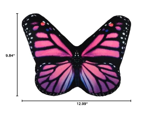 OiseauVoler Cute Car Neck Support Pillow with Strap Comfortable Headrest Neck Pillows for Office Chair Travel Driving 1PC - color: Pink Butterfly
