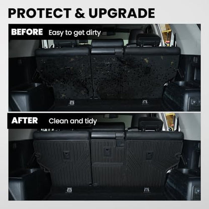 LASFIT Premium Extra Thick Rear Seat Back Mats for Toyota 4Runner 2010-2024 (Only fit 5-Seats) Seat Back Cover | TPE Custom Fit Waterproof 4 Runner Second Row Back Seat Backrest Protector Liners