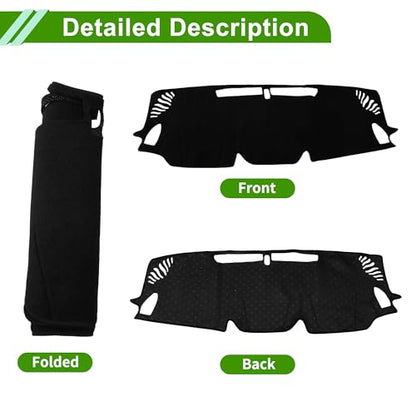 Dashboard Cover for Subaru Outback 2020-2025 Dashboard Mat Anti-Slip Sun UV Heat Shield Protection Polyester Black 1 Pc