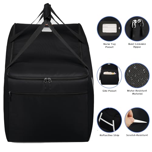 Infant Car Seat Travel Bag for Airplane Compatible with All Nuna Pipa Car Seat and Base,Chicco KeyFit 30 and Base, Padded Car Seat Bags for Air Travel,Car Seat Gate Check Bag with Side Pocket, Black - color: Black