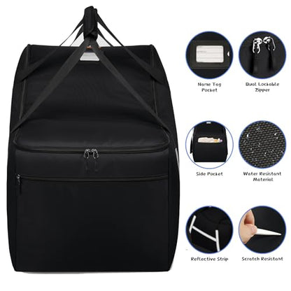 Infant Car Seat Travel Bag for Airplane Compatible with All Nuna Pipa Car Seat and Base,Chicco KeyFit 30 and Base, Padded Car Seat Bags for Air Travel,Car Seat Gate Check Bag with Side Pocket, Black - color: Black