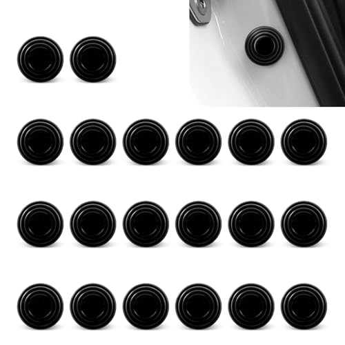 20PCS Car Shock Absorber, Car Door Shock Absorber Cushion Gasket, Sound Deadening High Elasticity Silicone Waterproof Absorber, DIY Self-adhesive Replacement Parts, Universal for Most Cars (Black) - size: 20 PCS
