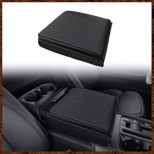 Center Console Armrest Cover Fit for Ford F-150 F150 2021-2025 2026 Accessories, Comfort Armrest Pad Console Lid Cushion Vegan Leather 1-Inch Extra Thick(WorkSurface ONLY) - size: 2) 21-25 |F150| WorkSurface, +Thick