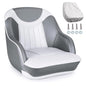 NORTHCAPTAIN Pontoon Boat Seat Captain Bucket Seat with Boat Seat Cover - color: D-White/Charcoal