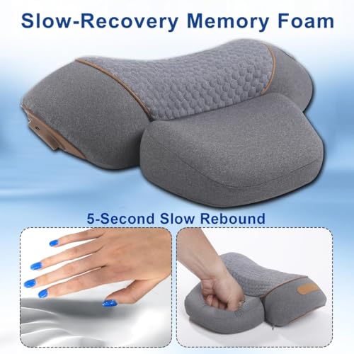 3-in-1 Neck Massager Pillow with Heat - Electric Deep Tissue Massage for Neck & Shoulder Pain Relief, Portable Hump Corrector, Memory Foam Massaging Pillow for Home, Car, Office