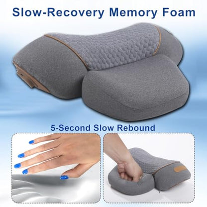 3-in-1 Neck Massager Pillow with Heat - Electric Deep Tissue Massage for Neck & Shoulder Pain Relief, Portable Hump Corrector, Memory Foam Massaging Pillow for Home, Car, Office