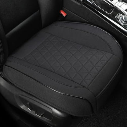 West Llama Linen Front Car Seat Cover Protector Anti-Slip Bottom Seat Cover Fits 95% of Vehicles,Wrapping Around The Bottom,Triangular Pattern(Black-2Pcs) - color: Triangular Pattern-Black, size: 2 Piece Linen