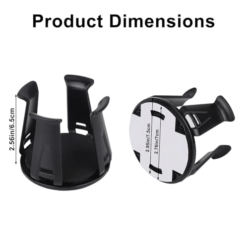 2pcs Car Cup Holders Insert, Self-Adhesive Automotive Cupholder Wiggle Free Design Easy to Use Automotive Interior Accessories for Fixing Water Cups and Drinks (Black)