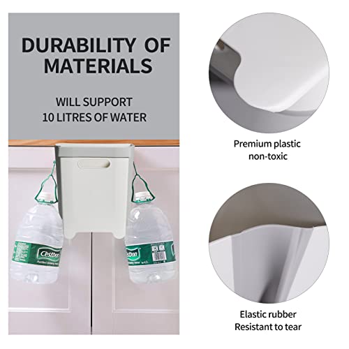 Hanging Collapsible Trash Can - 9L Wall Mounted Foldable Waste Bin for Kitchen Cabinet Door - Quickly Clean Counter, Sink, Bathroom - RV, Car, Camping Folding Garbage Basket (White) - color: White