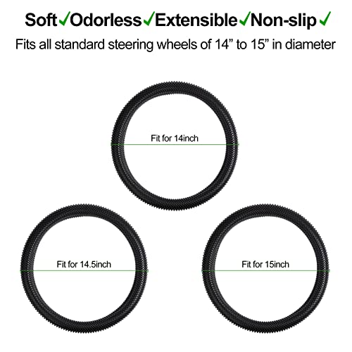 Steering Wheel Cover Black - Massage Grip Silicone Steering Wheel Covers Anti-Slip Universal Car Steering Wheel Cover for Men Women Driving Fatigue Relieving Fits 14-15 Inch