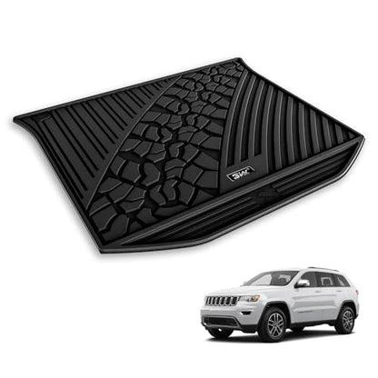 3W Cargo Liner Fit for Jeep Grand Cherokee 2013-2021/ Grand Cherokee WK 2022 2023(Non L) TPE All Weather Custom Fit Heavy Duty Trunk Mat, Black - size: Jeep Grand Cherokee 2013-2021 Cargo Liner