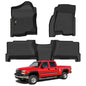 Floor Mats 1999-2006 for Chevy Silverado & GMC Sierra Crew Cab 1500 2500 2500HD 3500HD, 2007 Silverado GMC Sierra Classic Body, 2000-2006 Suburban/Yukon XL/Escalade ESV (2nd Row Bench Seat Only) - size: For Silverado & Sierra 1999-2006