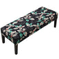 Fuloon Stretch Bench Cover, Anti-Dust Removable Dining Bench Slipcover Washable Seat Cushion Protector for Bedroom, Kitchen, Hotel, Banquet, Green Black Flower - color: Flower Green Black