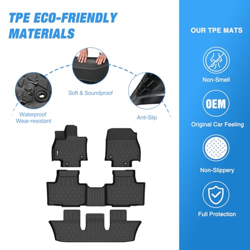 Nilight TPE Floor Mats for Toyota Grand Highlander 2024 2025 2026 with Subwoofer (Include Hybrid) Lexus TX350 2024 2025 2026, All Weather Custom Fit Heavy Duty Floor Liners - size: 2024-2026 Toyota Grand Highlander