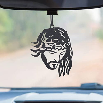 Rear View Mirror Accessories - Car Mirror Hanging Accessories - Car Pendant, Car Charms Ornament - Swinging Ornaments Cars Accessory for Men and Women Hanger - Black (Jesus Cross Siluette) - style: Jesus Cross Siluette