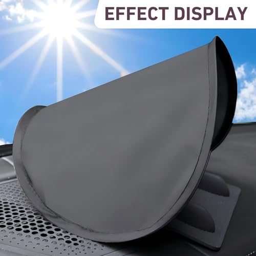 Cell Phone Sun Shade, Sunproof Glare-Proof Center Console Phone Cover, Foldable Installation-Free Dashboard Navigation Sun Shield, Universal for Most Vehicles (Black)