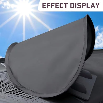 Cell Phone Sun Shade, Sunproof Glare-Proof Center Console Phone Cover, Foldable Installation-Free Dashboard Navigation Sun Shield, Universal for Most Vehicles (Black)