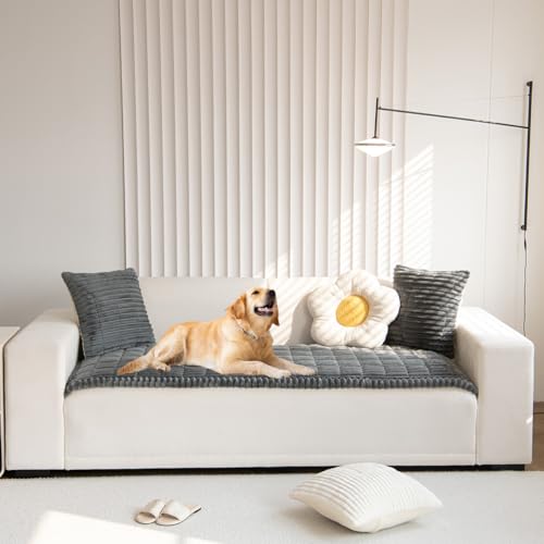Pet Couch Covers for Sofa Slipcovers Couch Protector for Dogs Washable Cushion Cover, Sofa Pad Blanket Furniture, Dark Grey, 27in*83in - color: Dark Grey, size: 27in*83in