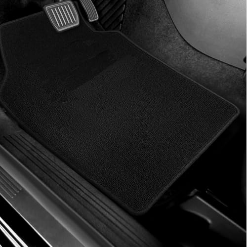 Premium Carpet Car Floor Mats - 4-Piece All-Weather Set with Vinyl Heel Pad - Universal Fit Floor Liners for SUV, Sedan, Van - Anti-Slip Backing, Black - color: Black1