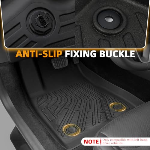 Floor Mats for Chrysler Town & Country 2008-2016, Floor Mats for Dodge Grand Caravan 2008-2021, Town & Country Floor Mat(ONLY Stow'n Go), TPE Non-Slip Summer Winter, 1st & 2nd & 3rd Row - style: 2)2008-2016|Town & Country/2008-2021|Grand Caravan|Front&Rea