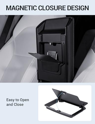 Motrobe 4PCS 2026 Center Console Organizer Tray for Tesla Model Y Juniper (Only Premium & Performance 2025/2026) Model 3 Highland (Standard, Premium & Performance 2024/25/26) Accessories - size: 4PCS Console Tray(Model Y Juniper & 3 Highland)