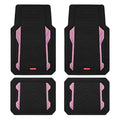 Rubbermaid Car Floor Mat, Heavy Duty All-Weather Car Mats Full Set with Dual-Tone Pink Aluminum Inserts – Universal Fit, Anti-Slip Backing, Trim-to-Fit for Most SUV, Sedan, Van