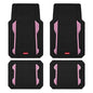 Rubbermaid Car Floor Mat, Heavy Duty All-Weather Car Mats Full Set with Dual-Tone Pink Aluminum Inserts – Universal Fit, Anti-Slip Backing, Trim-to-Fit for Most SUV, Sedan, Van