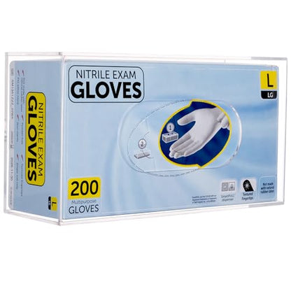 Acrylic Glove Box Holder Wall Mount Disposable Glove Dispenser Storage Organizer for Kitchen, Lab, Garages, Office, Clear - size: Single